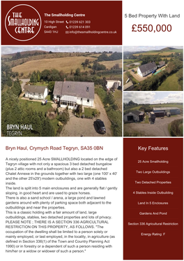 Bryn Haul, Crymych Road Tegryn, SA35 0BN Key Features