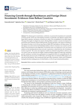 Financing Growth Through Remittances and Foreign Direct Investment: Evidences from Balkan Countries