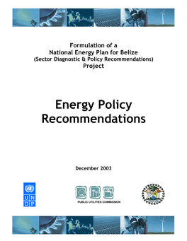 Energy Policy Recommendations