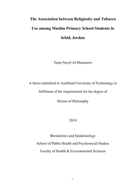 The Association Between Religiosity and Tobacco Use Among Muslim Students at Primary Schools in Irbid, Jordan