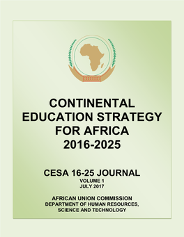 The Continental Education Strategy for Africa (CESA 16-25) Journal
