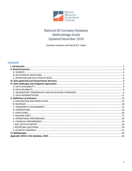 National Oil Company Database Methodology Guide Updated December 2019