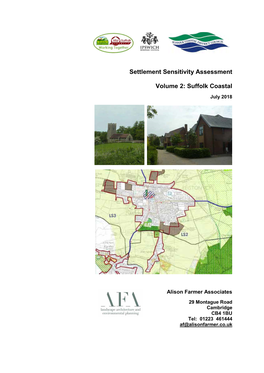 Settlement Sensitivity Assessment Volume 2: Suffolk Coastal Settlements July 2018