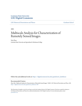 Multiscale Analysis for Characterization of Remotely Sensed Images