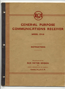 Cenercal Purpose Communications Receiver