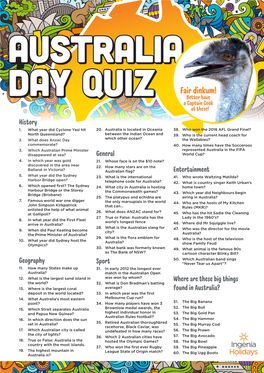 AUSTRALIA DAY QUIZ Fair Dinkum!