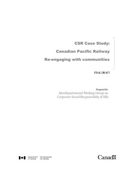 CSR Case Study CP Rail
