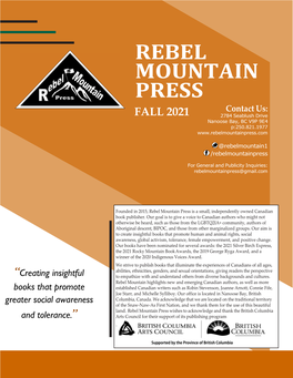 Rebel Mountain Press Fall 2021