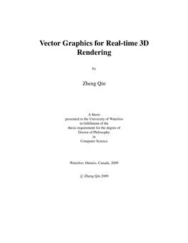 Vector Graphics for Real-Time 3D Rendering