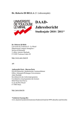 Jahresbericht Studienjahr 2010 / 2011*