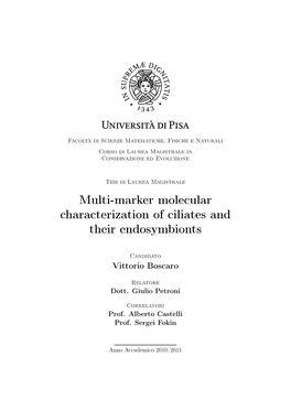 Multi-Marker Molecular Characterization of Ciliates and Their Endosymbionts