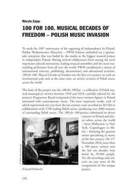 100 for 100. Musical Decades of Freedom – Polish Music Invasion