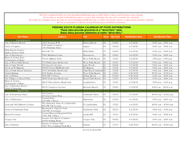 Feeding South Florida Distribution Sites