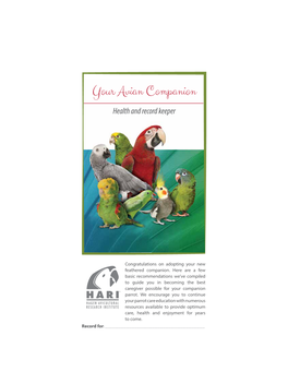 Your Avian Companion Health and Record Keeper