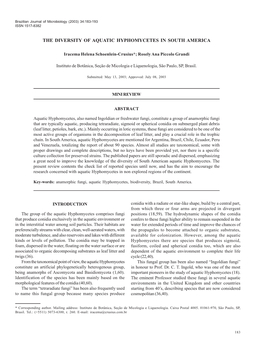 The Diversity of Aquatic Hyphomycetes in South America