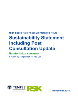 C331 Sustainability Statement Update Post Consultation Non-Technical