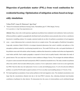 (PM2.5) from Wood Combustion for Residential Heating