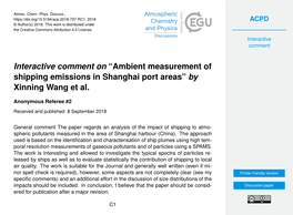 “Ambient Measurement of Shipping Emissions in Shanghai Port Areas” by Xinning Wang Et Al