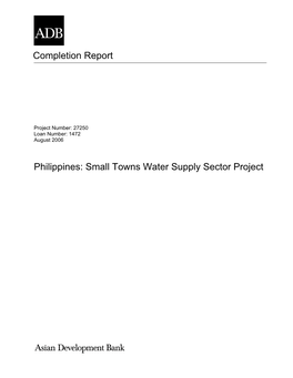 Small Towns Water Supply Sector Project