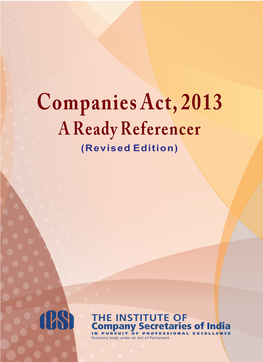 The Companies Act 2013 a Ready Reference Cover