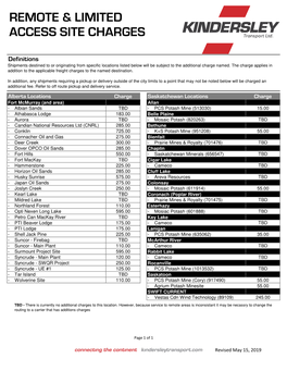 Remote & Limited Access Site Charges