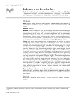 Endemism in the Australian Flora