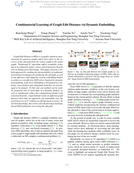 Combinatorial Learning of Graph Edit Distance Via Dynamic Embedding