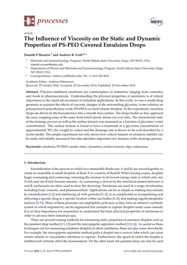 The Influence of Viscosity on the Static and Dynamic Properties of PS