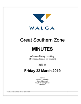 Great Southern Zone MINUTES