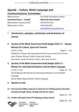 (Public Pack)Agenda Document for Culture