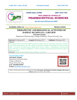 Pharmaceutical Sciences