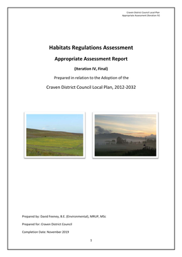 Habitats Regulations Assessment Appropriate Assessment Report