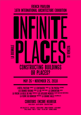 Constructing Buildings Or Places? May 26 – November 25, 2018