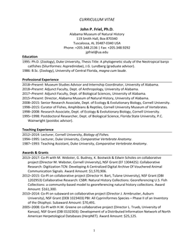 Curriculum Vitae John P. Friel, Ph.D. 2003–2009: PI on Collaborative Project (Director L