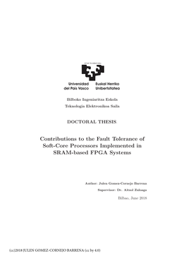 Contributions to the Fault Tolerance of Soft-Core Processors Implemented in SRAM-Based FPGA Systems