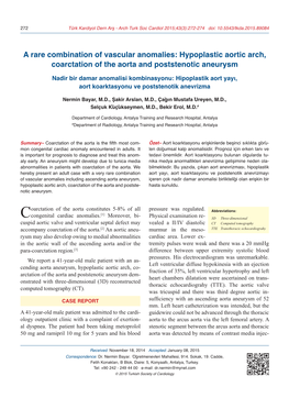 Hypoplastic Aortic Arch, Coarctation of the Aorta and Poststenotic Aneurysm