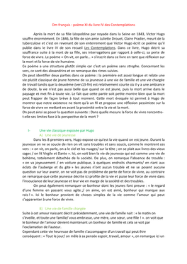 Dm Français : Poème XI Du Livre IV Des Contemplations Après La Mort De Sa Fille Léopoldine Par Noyade Dans La Seine En 1843