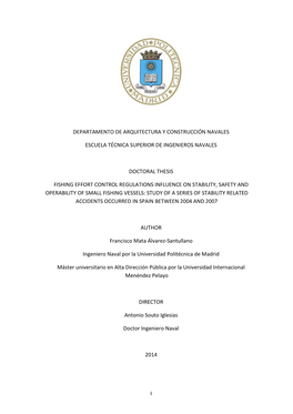 I Departamento De Arquitectura Y Construcción Navales Escuela Técnica Superior De Ingenieros Navales Doctoral Thesis Fishing E