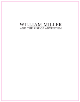 William Miller and the Rise of Adventism