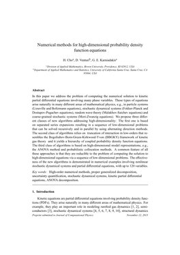 Numerical Methods for High-Dimensional Probability Density Function Equations