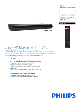 BDP7302/F7 Philips 4K Ultra HD Blu-Ray Player