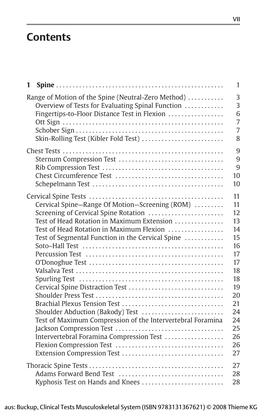 Thieme: Clinical Tests of the Musculoskeletal System