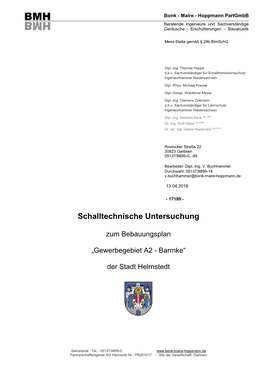 Schalltechnische Untersuchung