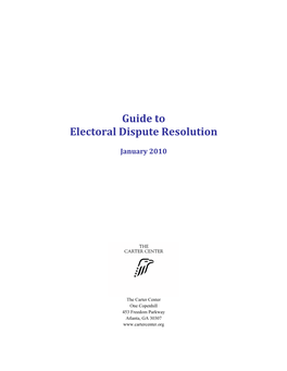 Guide to Electoral Dispute Resolution