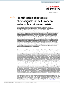 Identification of Potential Chemosignals in the European