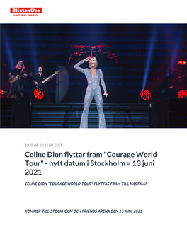 Celine Dion Flyttar Fram 