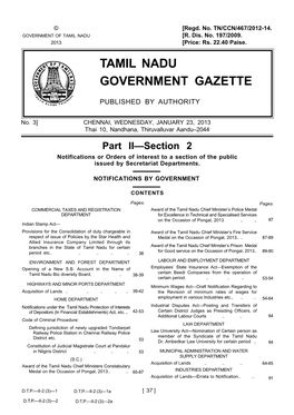 Tamil Nadu Government Gazette