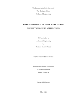 Characterization of Porous Silicon for Micropyrotechnic Applications