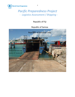 Pacific Preparedness Project - Logistics Assessment / Shipping