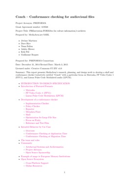 Conch – Conformance Checking for Audiovisual ﬁles